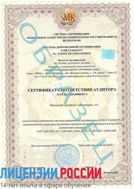 Образец сертификата соответствия аудитора №ST.RU.EXP.00005397-3 Орда Сертификат ISO/TS 16949